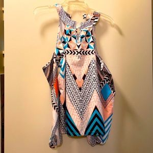 Unique /beautiful colored cold shoulder top